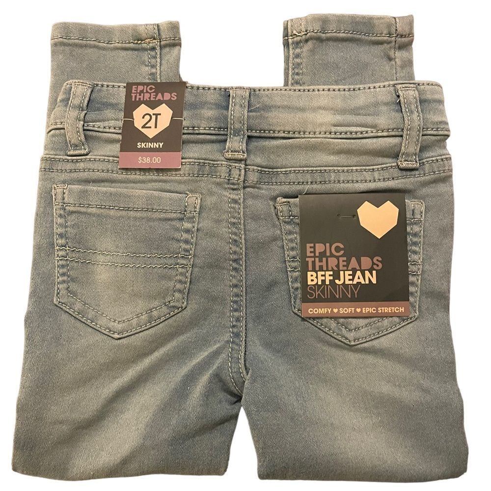NEW EPIC THREADS denim jeans 2T - Picture 2 of 4